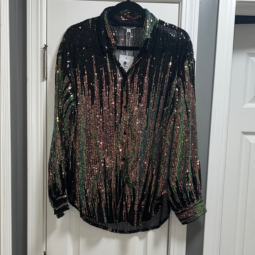 Gee gee sequin blouse size small brand new with tags